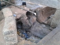 WASTE IN EXPOSED DRAIN